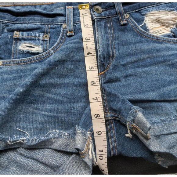Rag & Bone Women Short Denim Distressed Cuffed Low Rise Color Woodstock Size 23 - Picture 5 of 11
